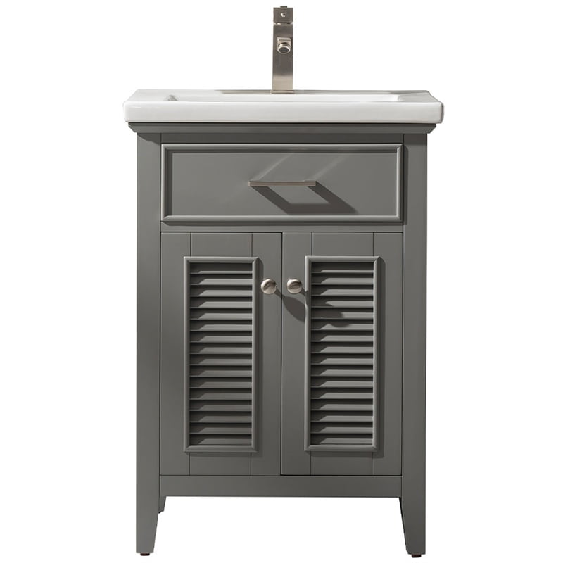 10.83 cu. ft. Cameron Bath Vanity with Porcelain Vanity Top & White Basin, Gray