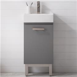 4.68 cu. ft. Stella Bath Vanity with Porcelain Vanity Top & White Basin, Gray