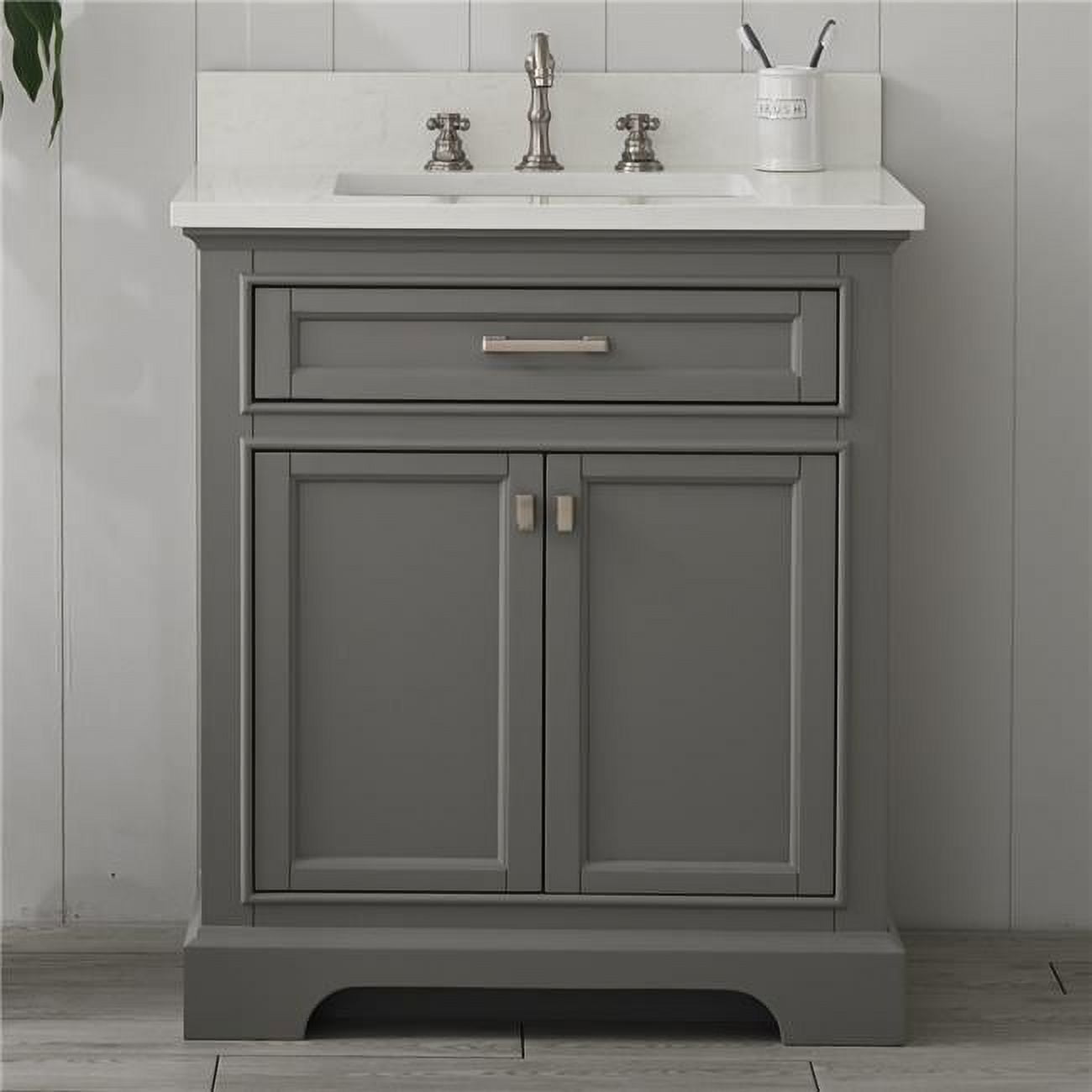 ML-30-GY 22.51 cu. ft. Milano Bath Vanity with Quartz Vanity Top & White Basin, Gray -  Design Element