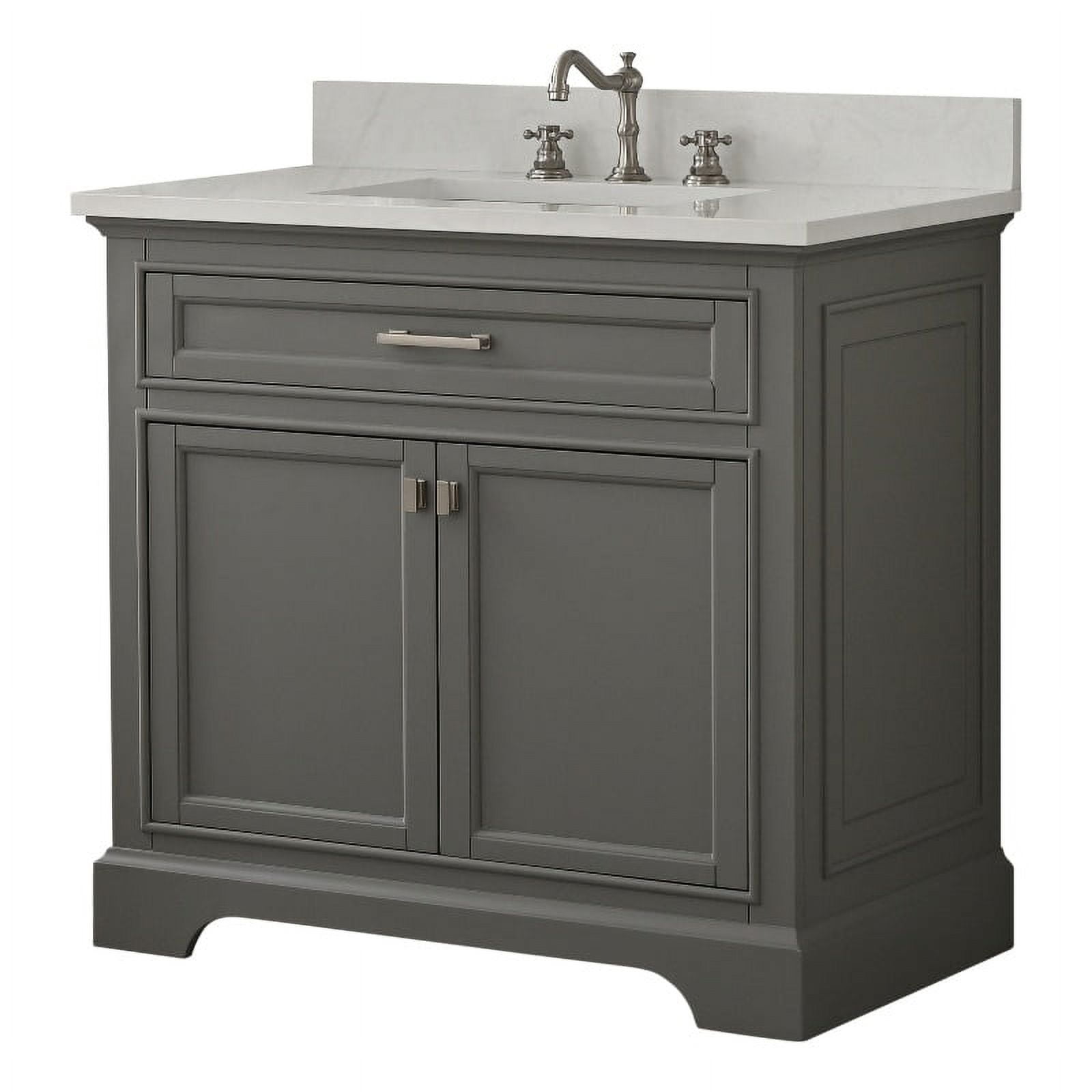 26.48 cu. ft. Milano Bath Vanity with Quartz Vanity Top & White Basin, Gray