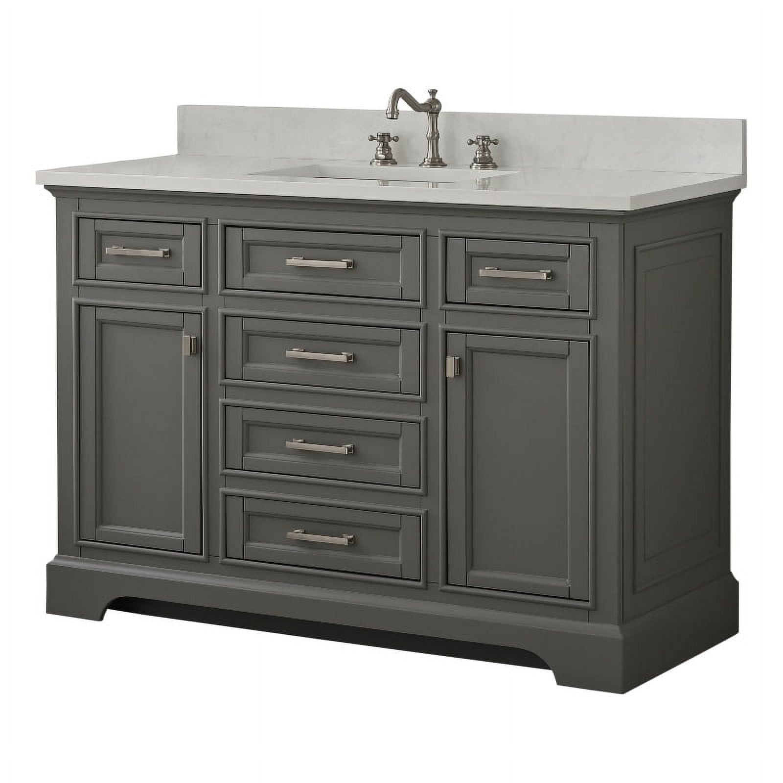 ML-48-GY 34.43 cu. ft. Milano Bath Vanity with Quartz Vanity Top & White Basin, Gray -  Design Element