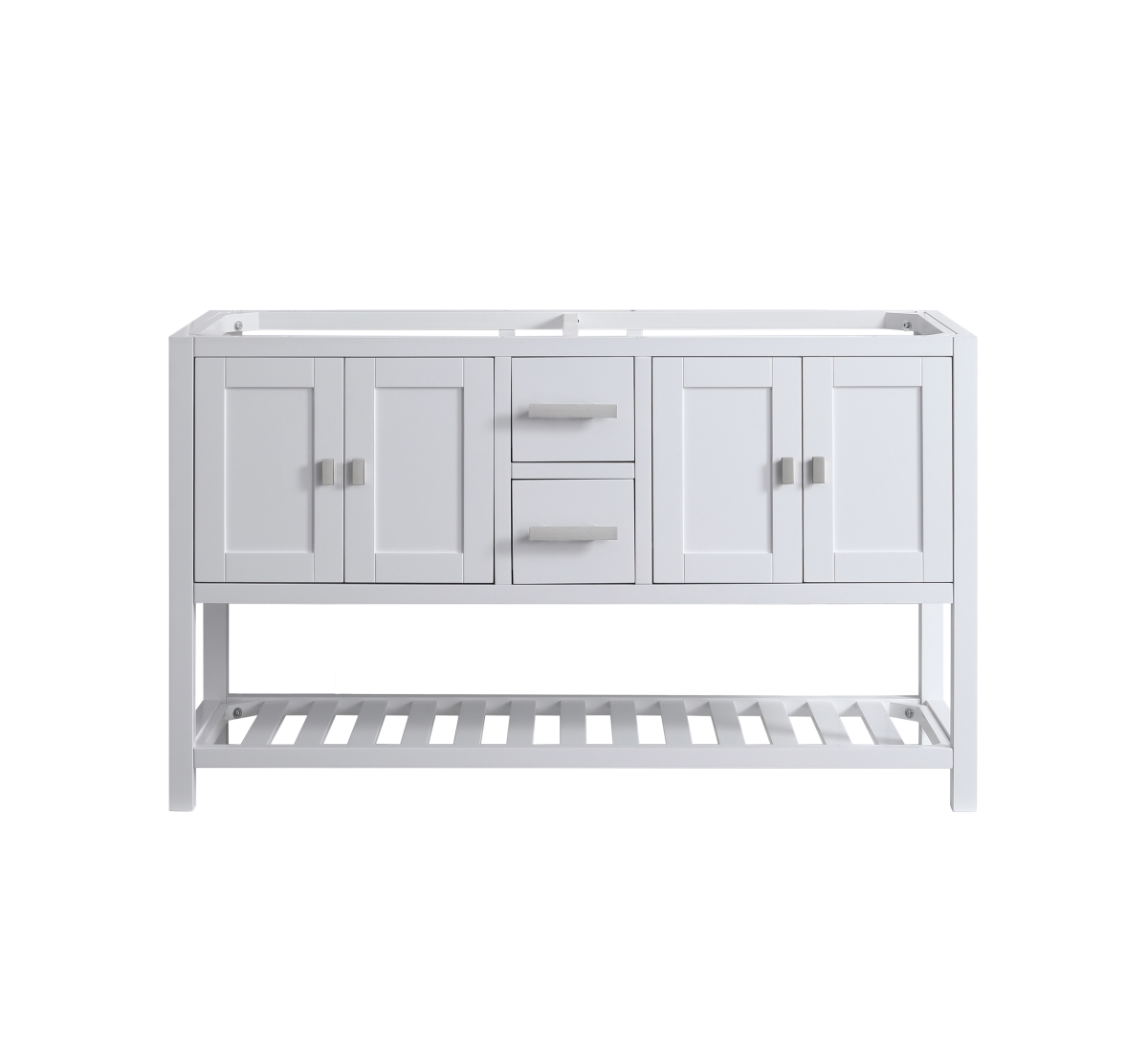 Design Element DEC055-60-W-CB Design Element Monaco 60-in White Bathroom Vanity Base Cabinet without Top