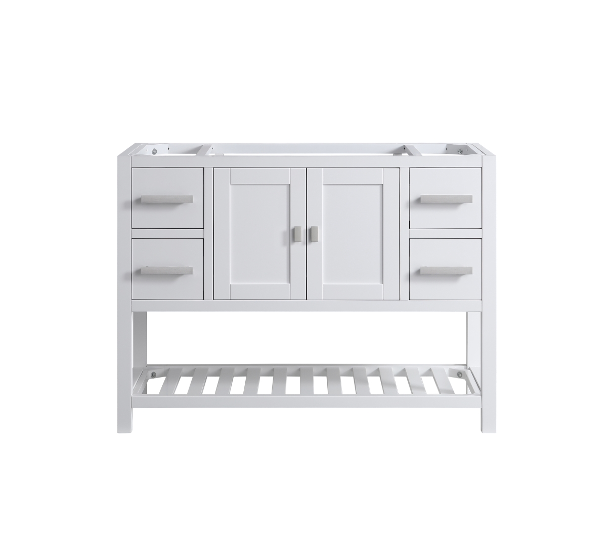 Design Element DEC055-48-W-CB Design Element Monaco 48-in White Bathroom Vanity Base Cabinet without Top