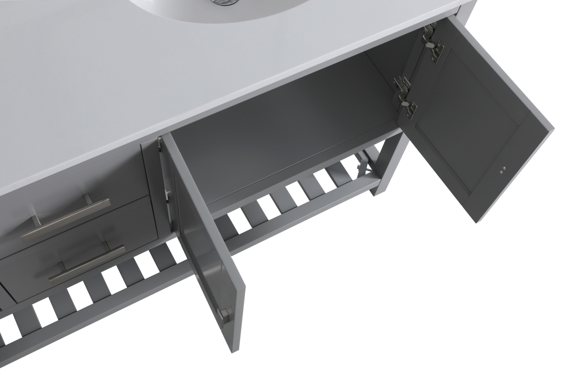 Design Element DEC055-72-GY-CB Design Element Monaco 72-in Grey Bathroom Vanity Base Cabinet without Top