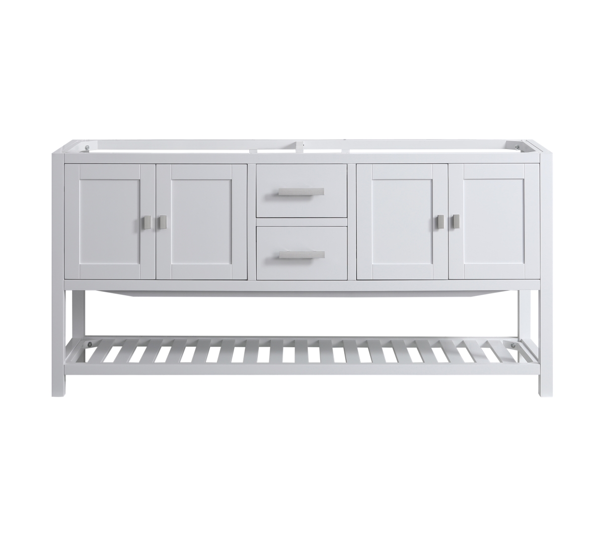 Design Element DEC055-72-W-CB Design Element Monaco 72-in White Bathroom Vanity Base Cabinet without Top