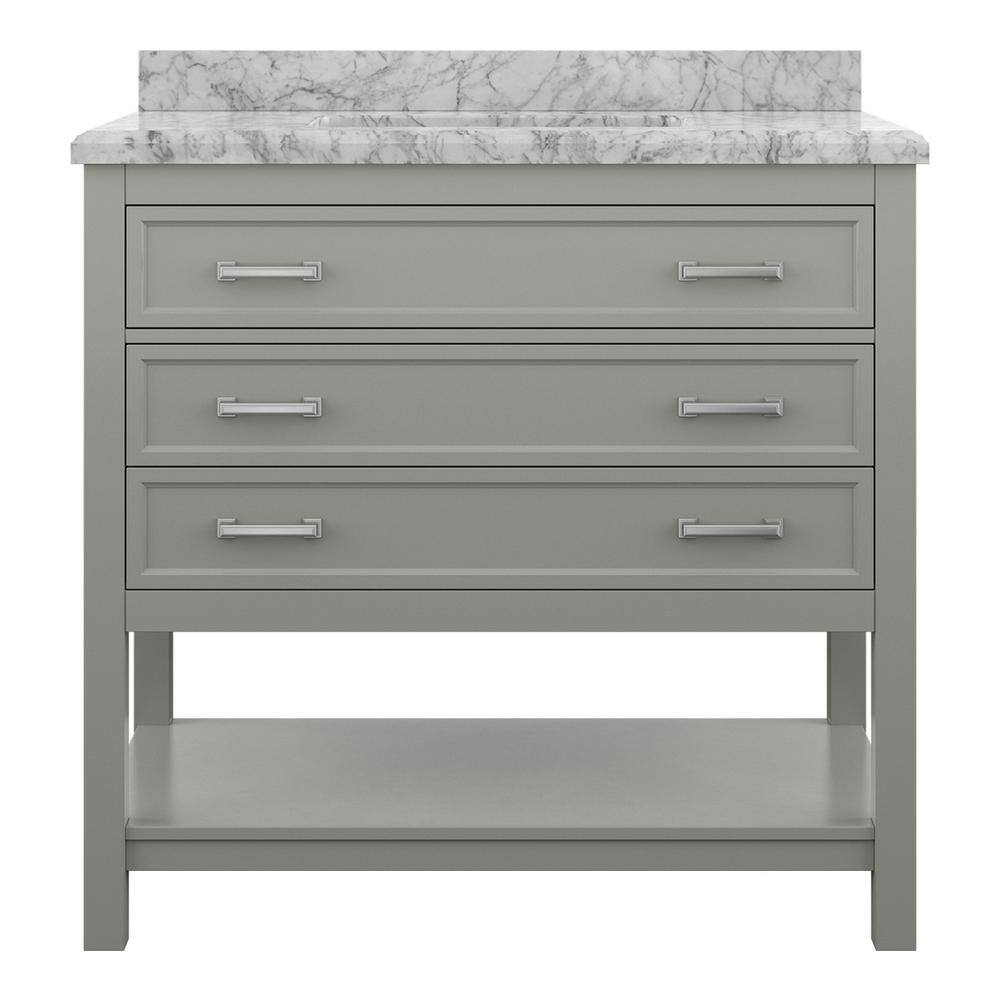 Affinity Modern Bathroom Vanity - Gray - 31 in. - Carrara Marble Top