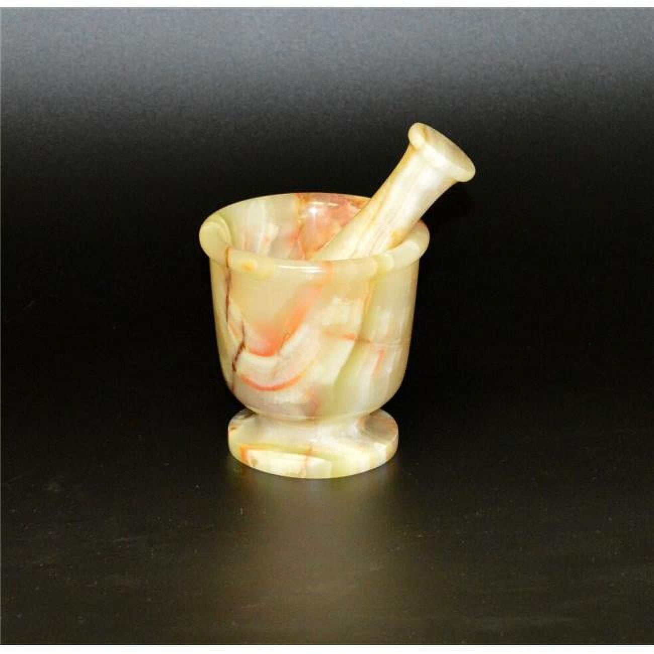 Picture of Marble Crafter MO96B-LG 4 in. Classic Style Mortar & Pestle Set, Light Green Onyx