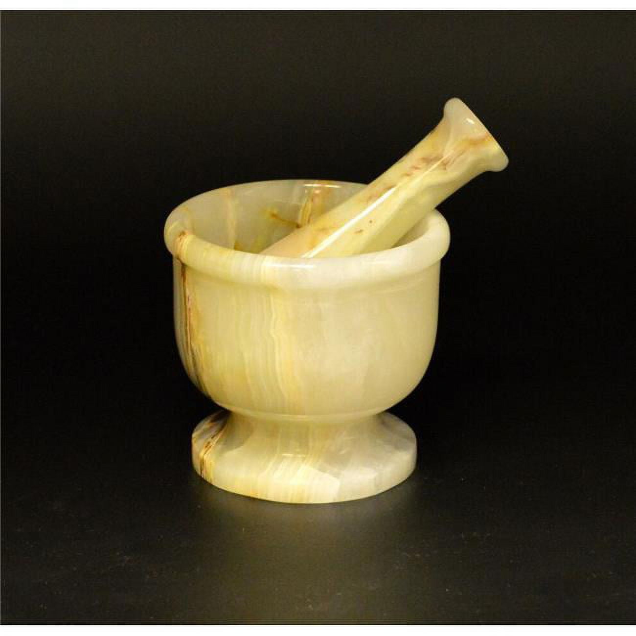 Picture of Marble Crafter MO97C-LG 5 in. Modern Style Mortar & Pestle Set, Light Green Onyx