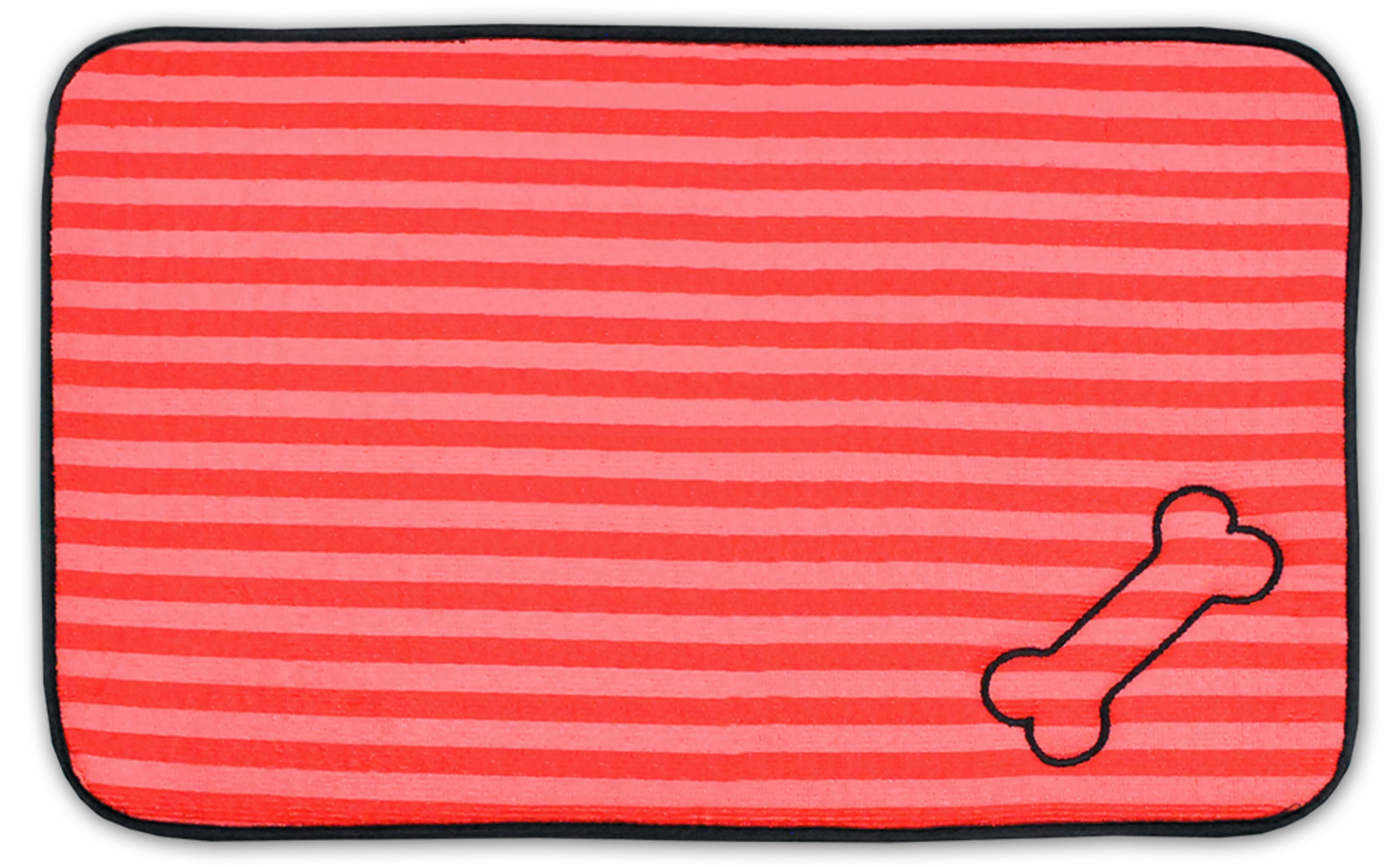Picture of Design Imports PET Mat Red Stripe Embroidered BONE