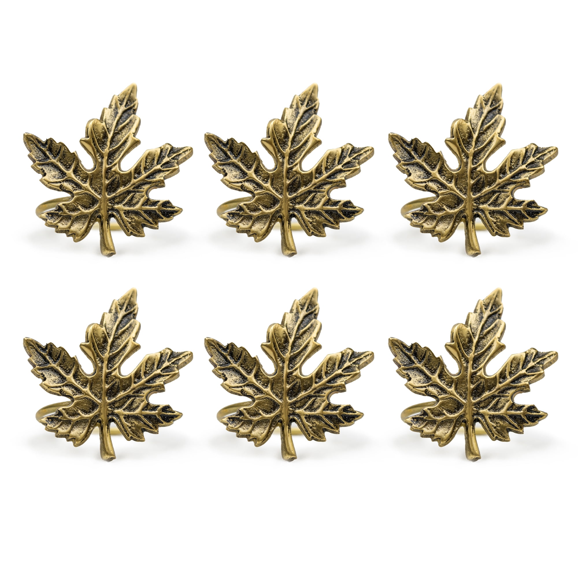 Picture of Design Imports Gold Maple Leaf Napkin Ring Set of 6