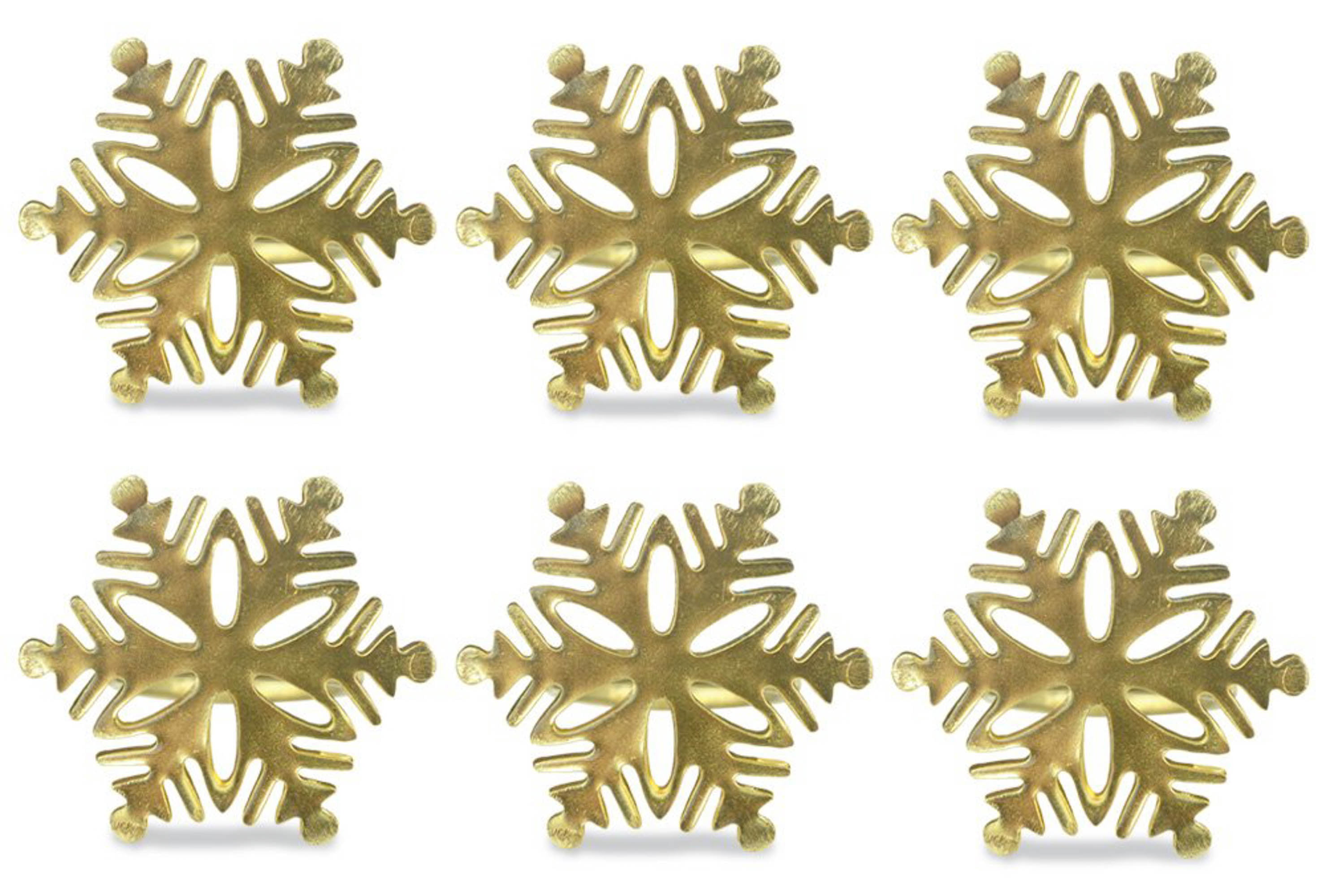Picture of Design Imports Gold SnowfLake Napkin Ring Set of 6