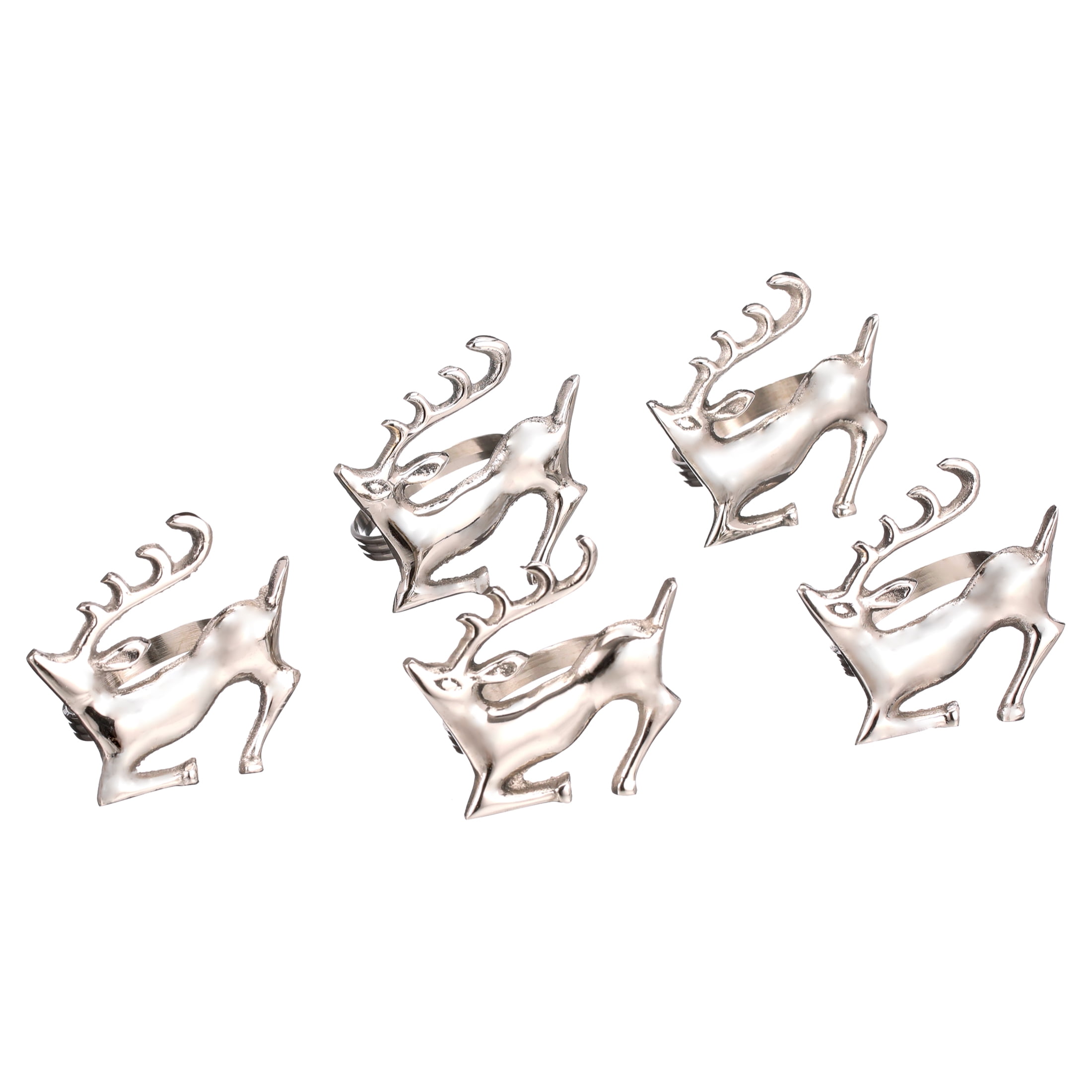 Picture of Design Imports Silver Stag Napkin Ring Set of 6