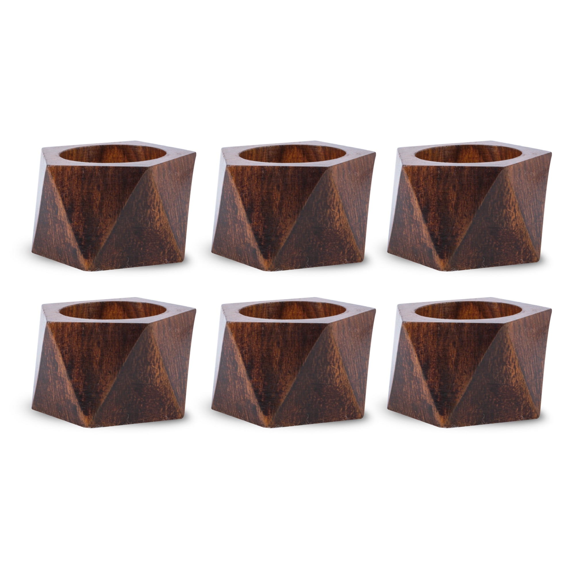 Picture of Design Imports Wood Triangle Napkin Ring Set of 6