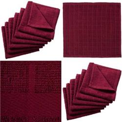 Picture of Design Imports Solid Wine Windowpane Terry Dishcloth Set of 6