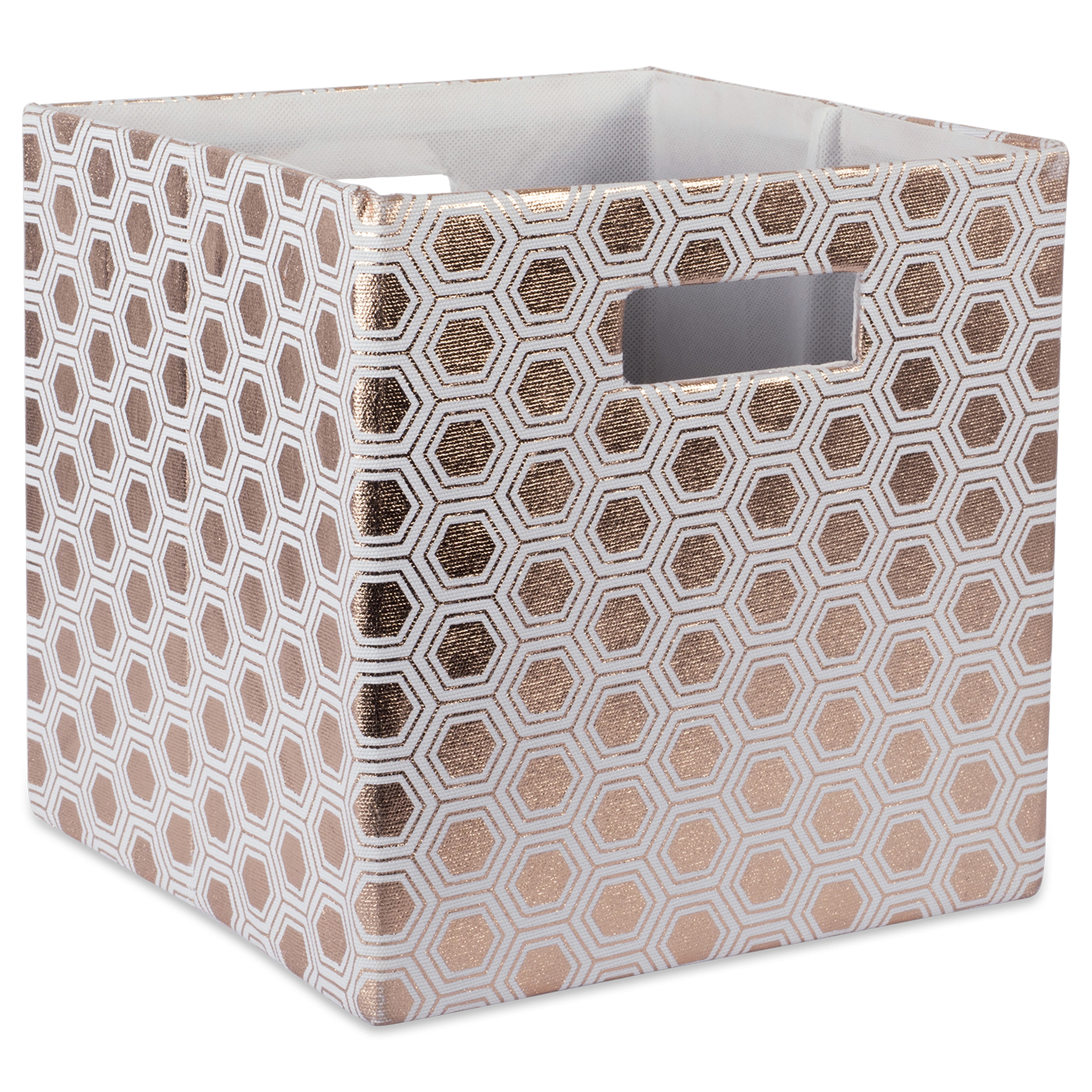 Design Imports Polyester Cube Honeycomb Copper Square 11X11X11 inch
