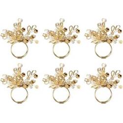 Picture of Design Imports Gold Multi Bead Napkin Ring Set of 6
