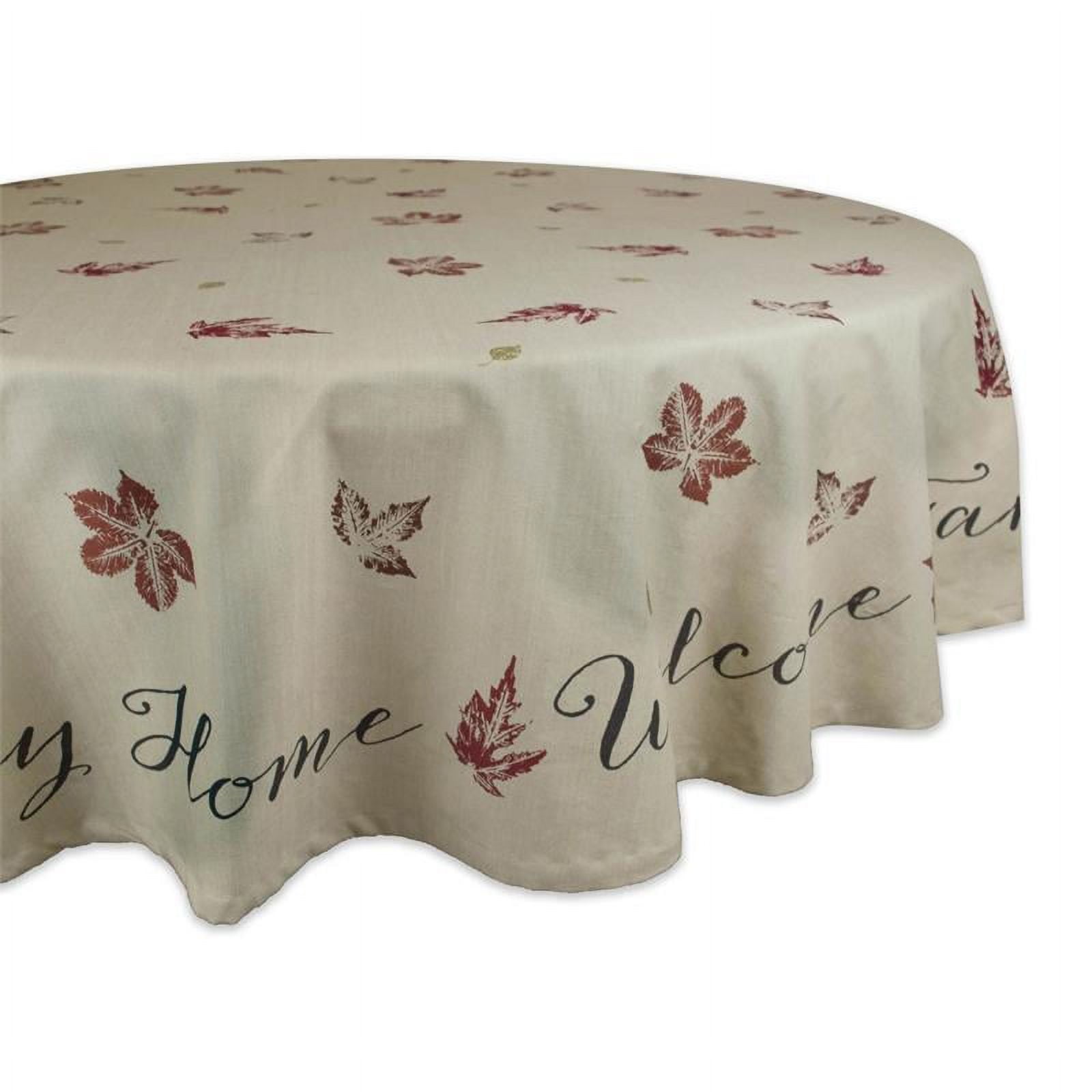 Picture of Design Imports Rustic Leaves Print Tablecloth 70 inch Round