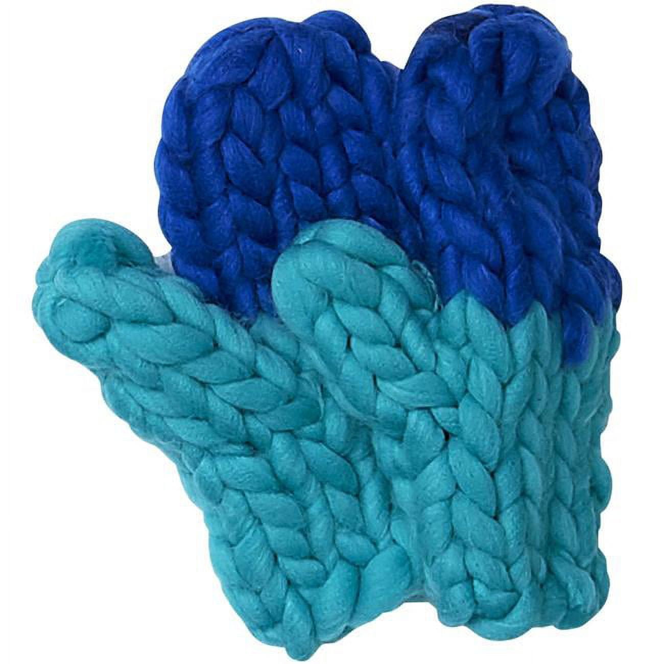 Picture of Design Imports 810303 Chunky Knit Mittens - Navy & Blue&#44; One Size