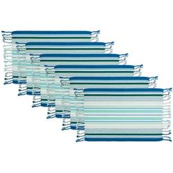 Picture of Design Imports CAMZ11155 13 x 19 in. Tidal Stripe Fringed Placemat - Set of 6
