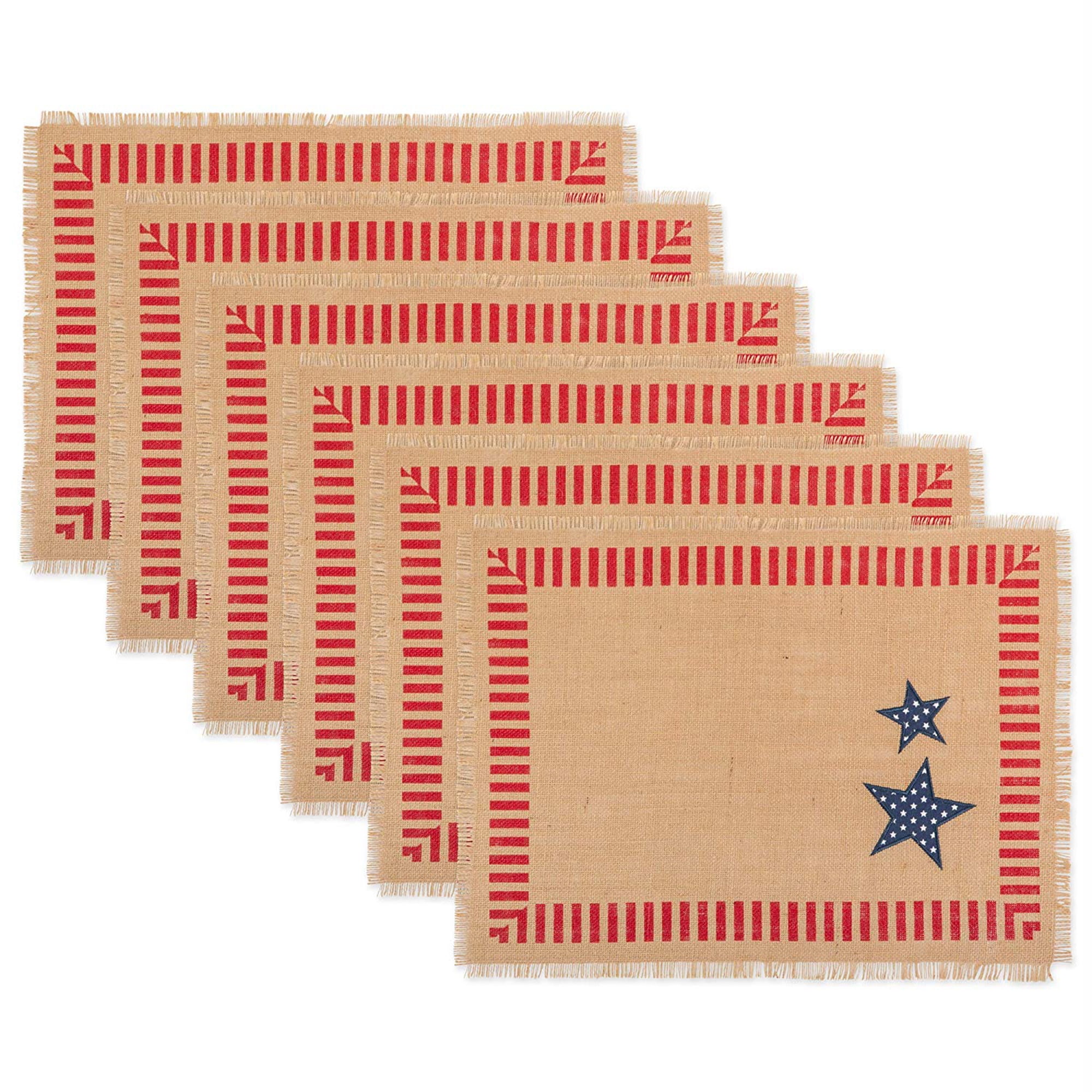 Picture of Design Imports CAMZ11157 14.25 x 19.25 in. 4th of July Jute Placemat - Set of 6