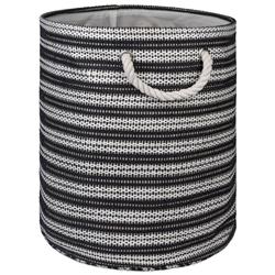 Picture of Design Imports CAMZ10155 Round Paper Bin - Basketweave Black & White&#44; 20 x 15 x 15 in.