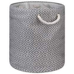 Picture of Design Imports CAMZ10160 Paper Bin - Diamond Basketweave Gray & White&#44; 17 x 14 x 14 in.