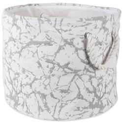 Picture of Design Imports CAMZ10447 Round Polyester Bin - Marble White&#44; Medium