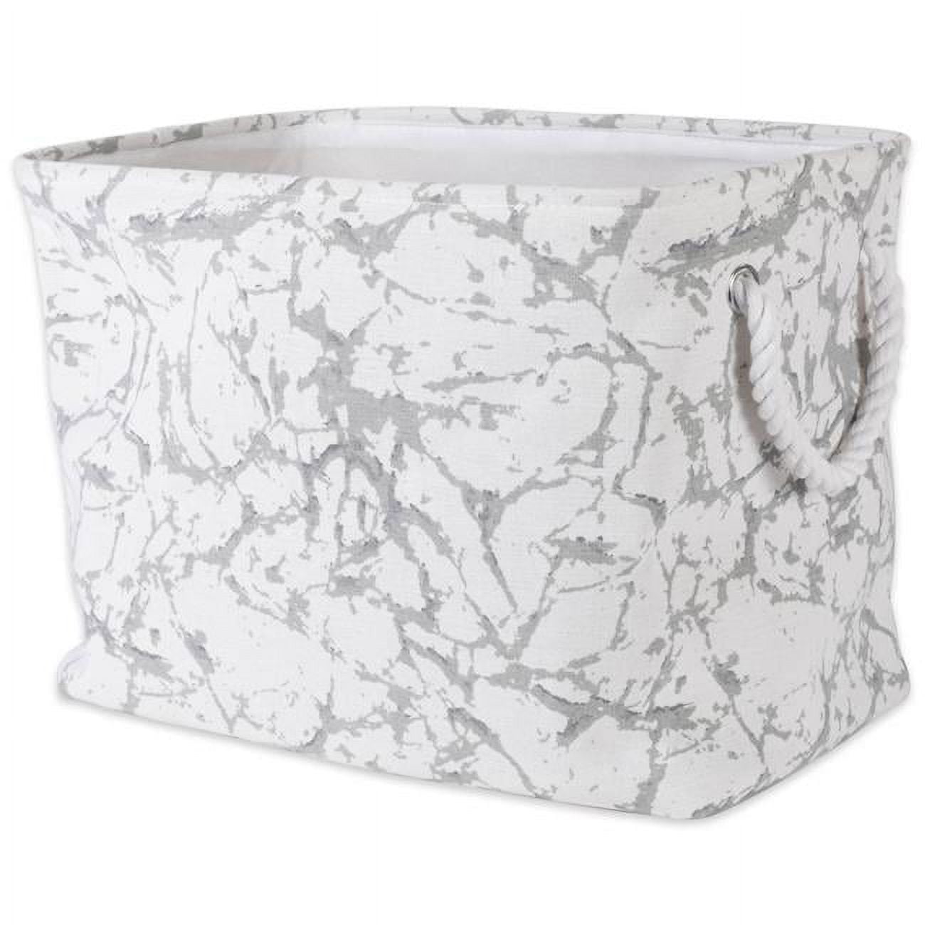 Picture of Design Imports CAMZ10449 Rectangle Polyester Bin - Marble White&#44; 16 x 10 x 12 in.