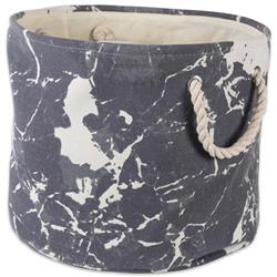 Picture of Design Imports CAMZ10452 Round Polyester Bin - Marble Black&#44; Large