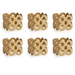 Picture of Design Imports CAMZ10244 Gold Square Die Cut Napkin Ring Set of 6