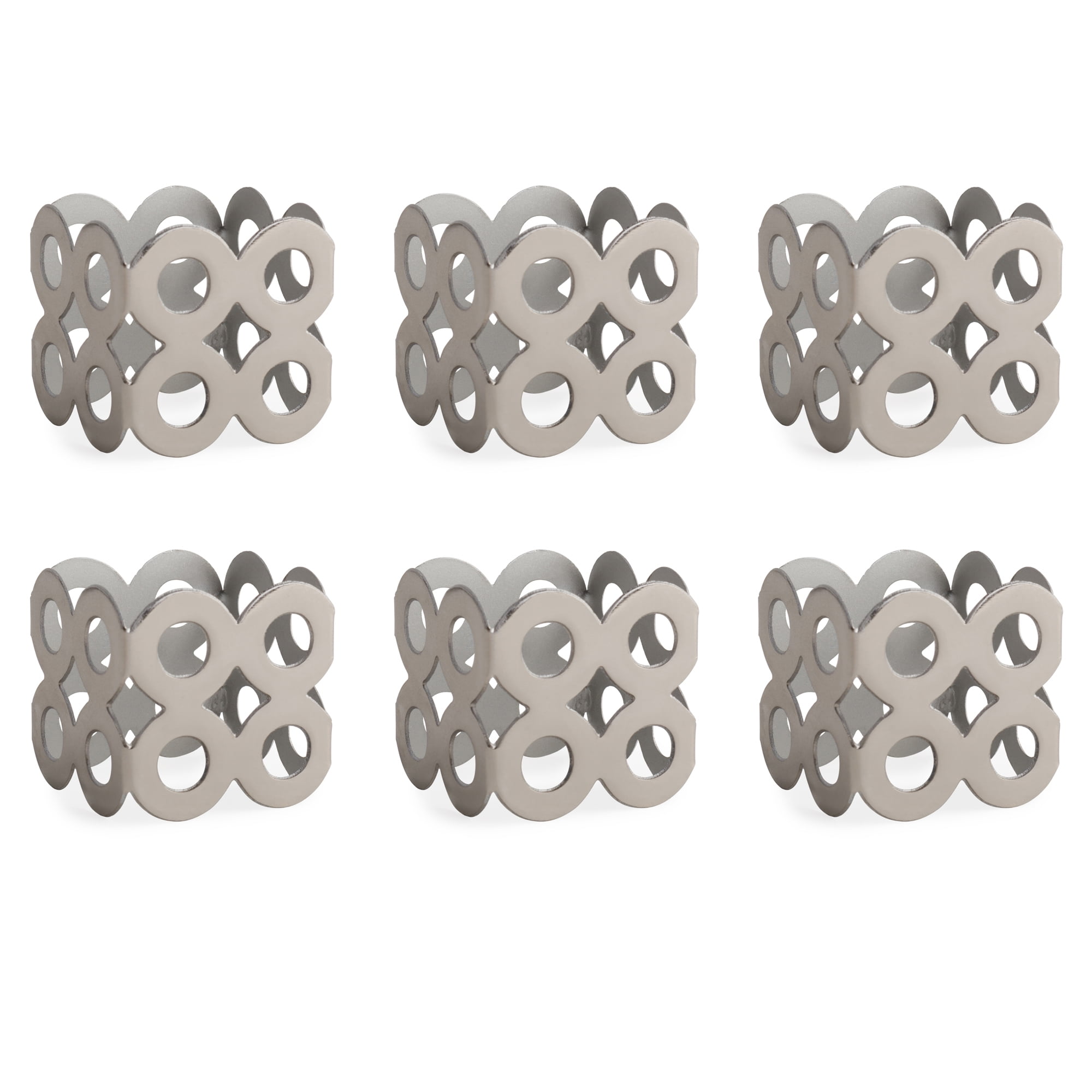 Picture of Design Imports CAMZ10245 Silver Square Die Cut Napkin Ring - Set of 6