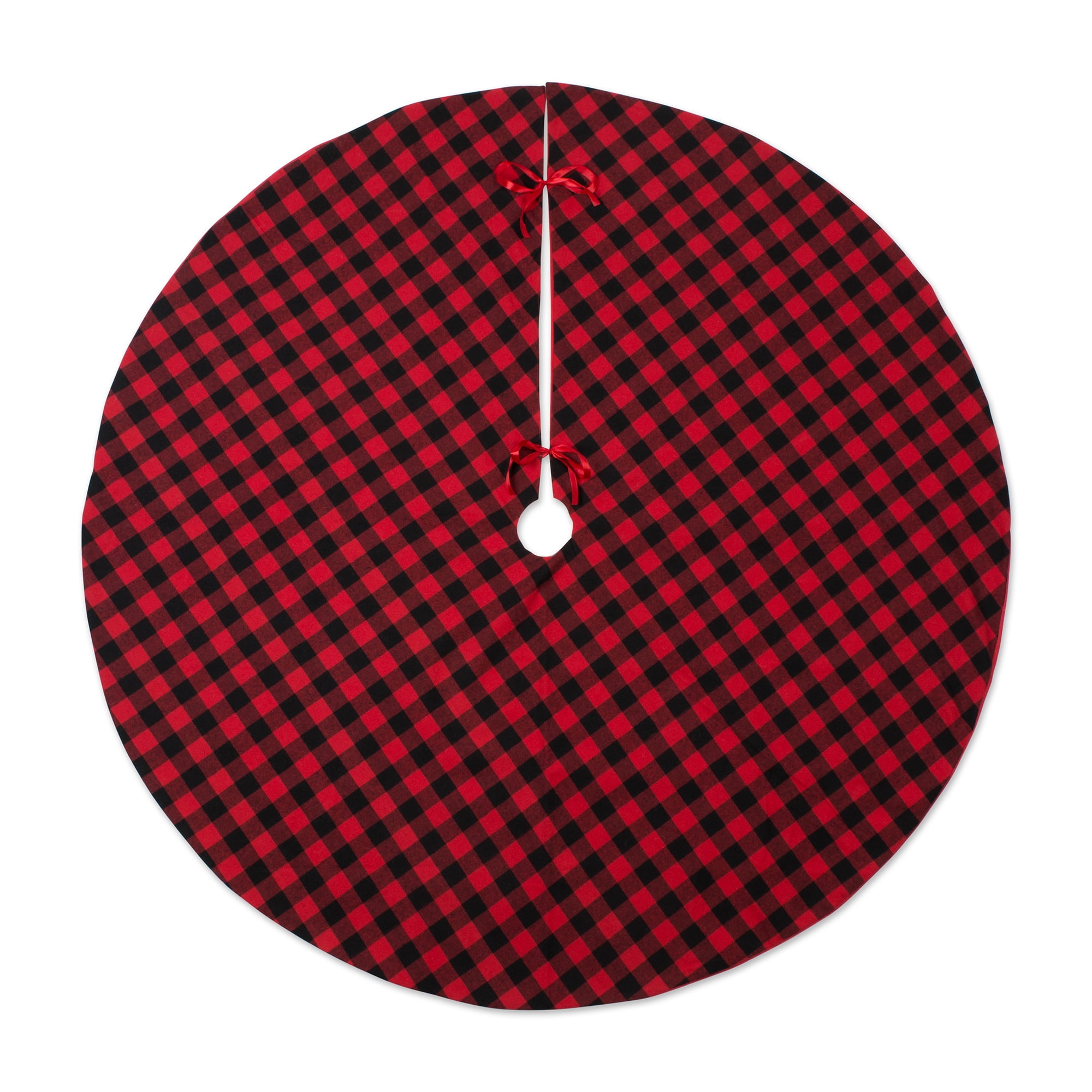 Picture of Design Imports CAMZ10924 Red & Black Buffalo Check Holiday Tree Skirt