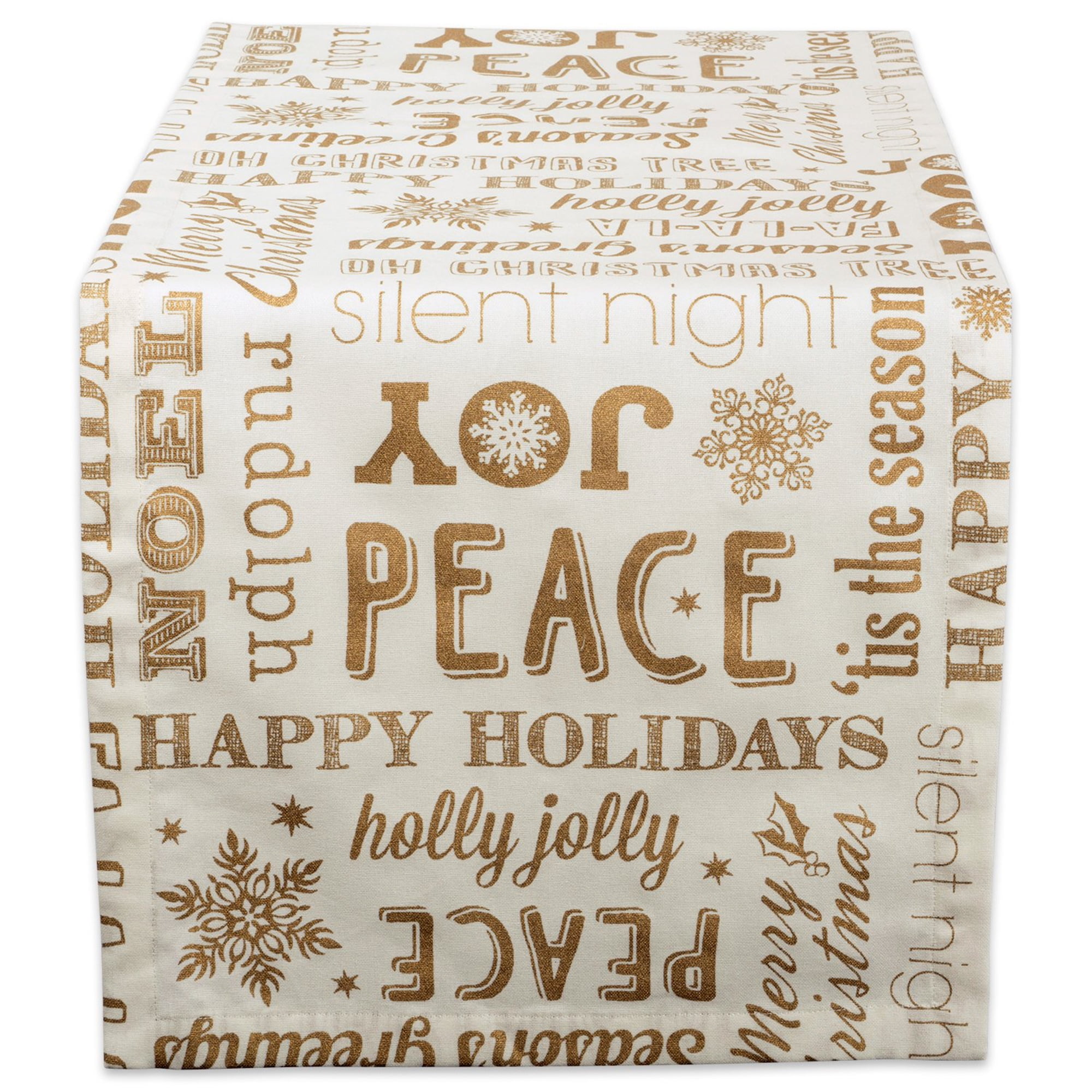 Picture of Design Imports CAMZ38047 14 x 108 in. Gold Christmas Collage Table Runner