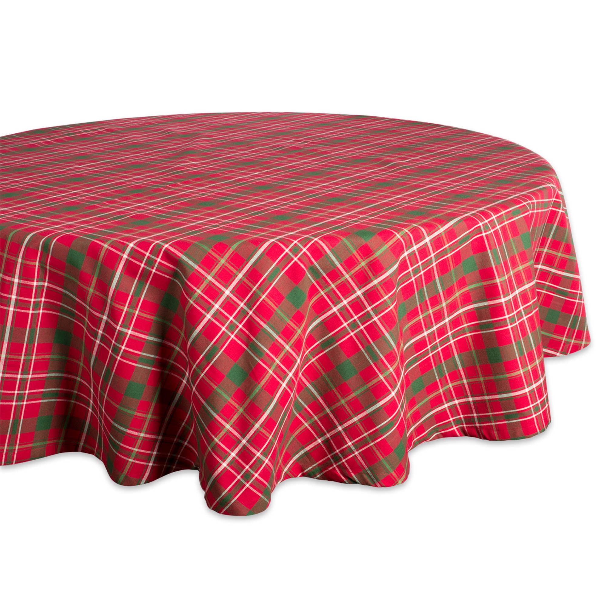 Picture of Design Imports CAMZ37794 70 in. Round Tartan Holly Plaid Tablecloth