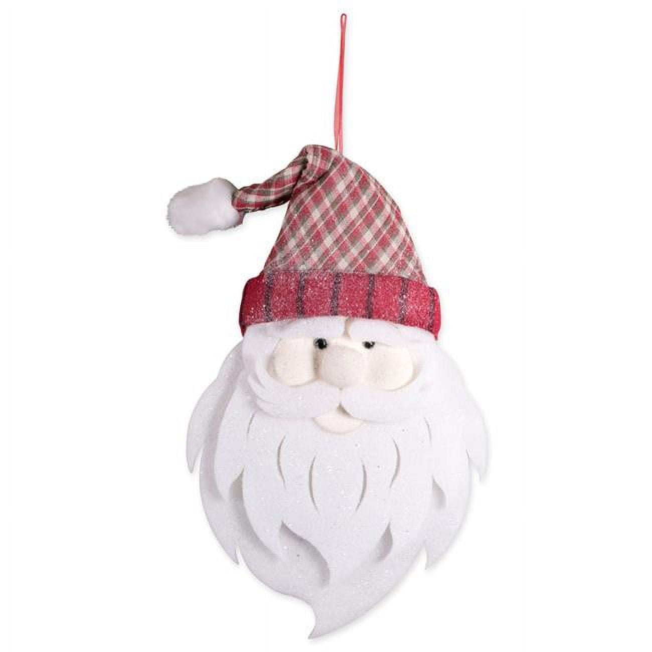 Picture of Design Imports CAMZ38020 Hanging Foam Santa with Plaid Hat