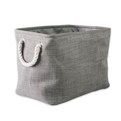 Design Imports CAMZ37078 17.5 x 12 x 15 in. Variegated Rectangle Polyester Storage Bin, Grey - Large