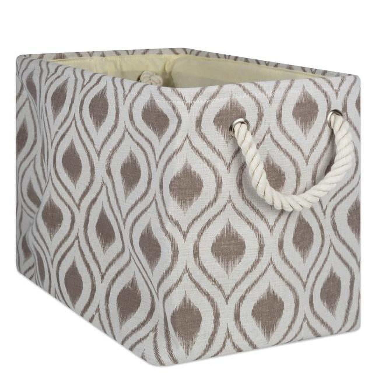 Picture of Design Imports CAMZ10034 17.5 x 12 x 15 in. Ikat Rectangle Polyester Storage Bin&#44; Stone - Large