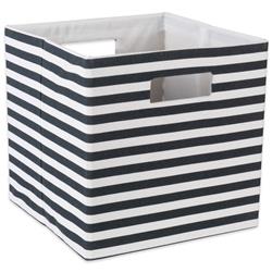 Picture of Design Imports CAMZ10602 11 x 11 x 11 in. Pinstripe Square Polyester Storage Cube&#44; Black
