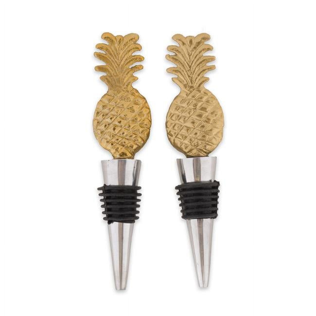 Picture of Design Imports CAMZ10673 Gold Pineapple Bottle Stopper - Set of 2