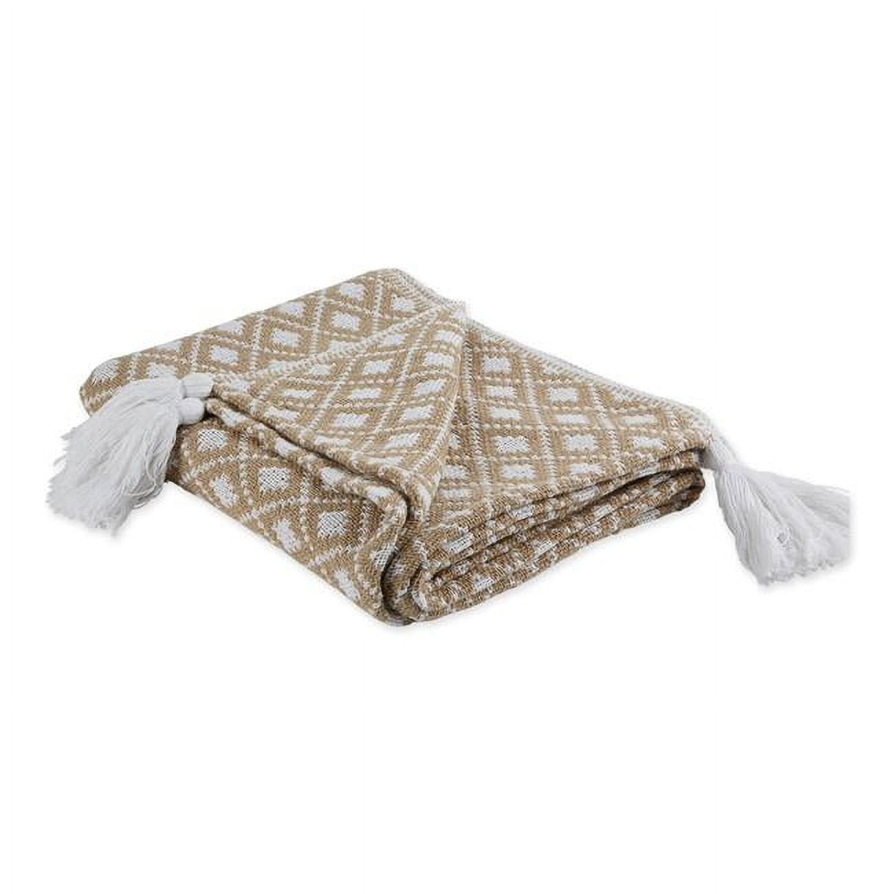 Design Imports CAMZ11426 Stone Diamond Lattice Blanket Throw -  Midwest Design Imports