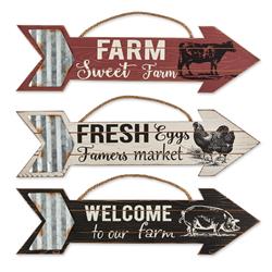 Picture of Design Imports CAMZ11438 Galvanized Arrow Farmhouse Sign - Set of 3