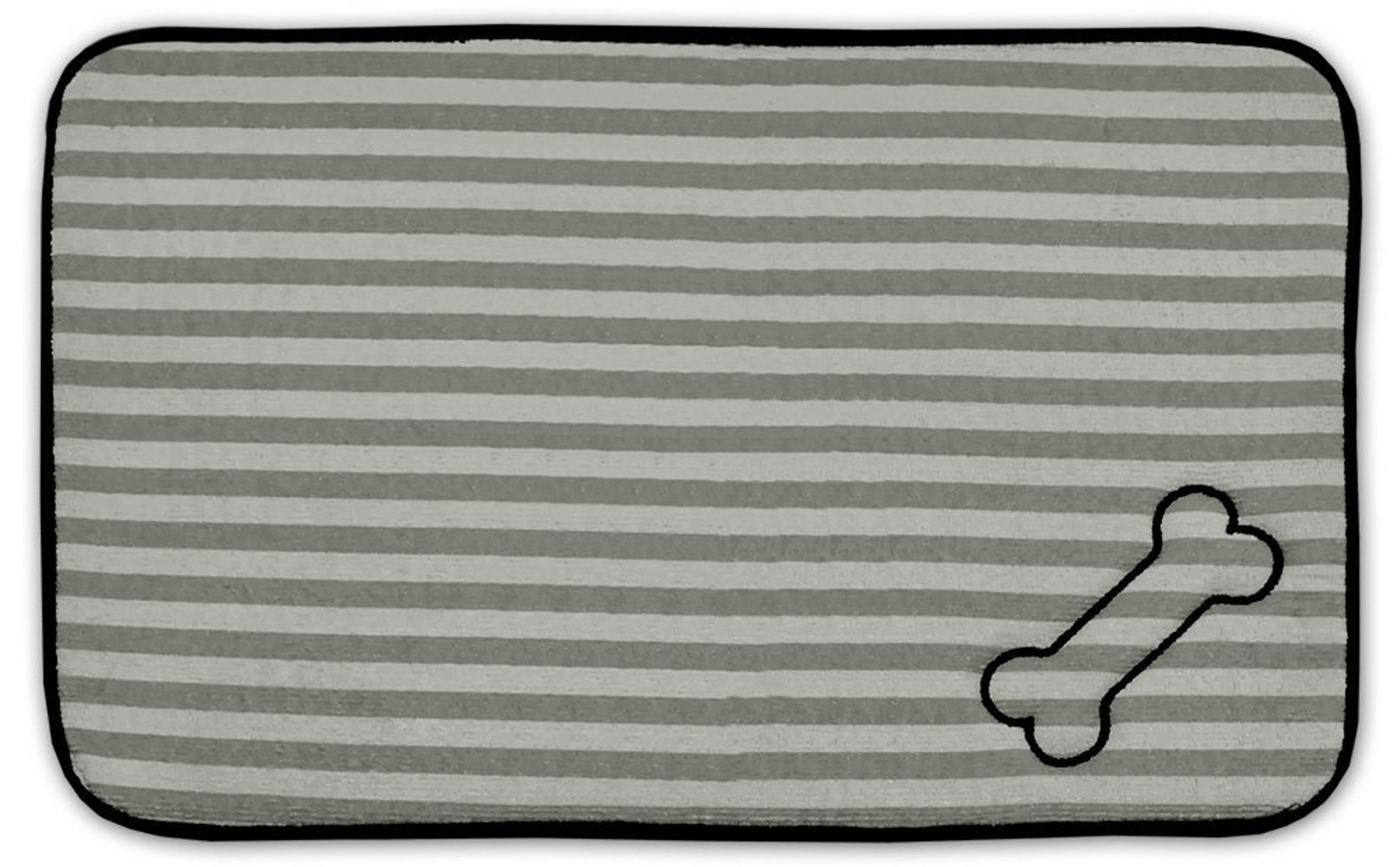 Picture of Design Imports CAMZ33207 Grey Stripe Embroidered Bone Pet Mat