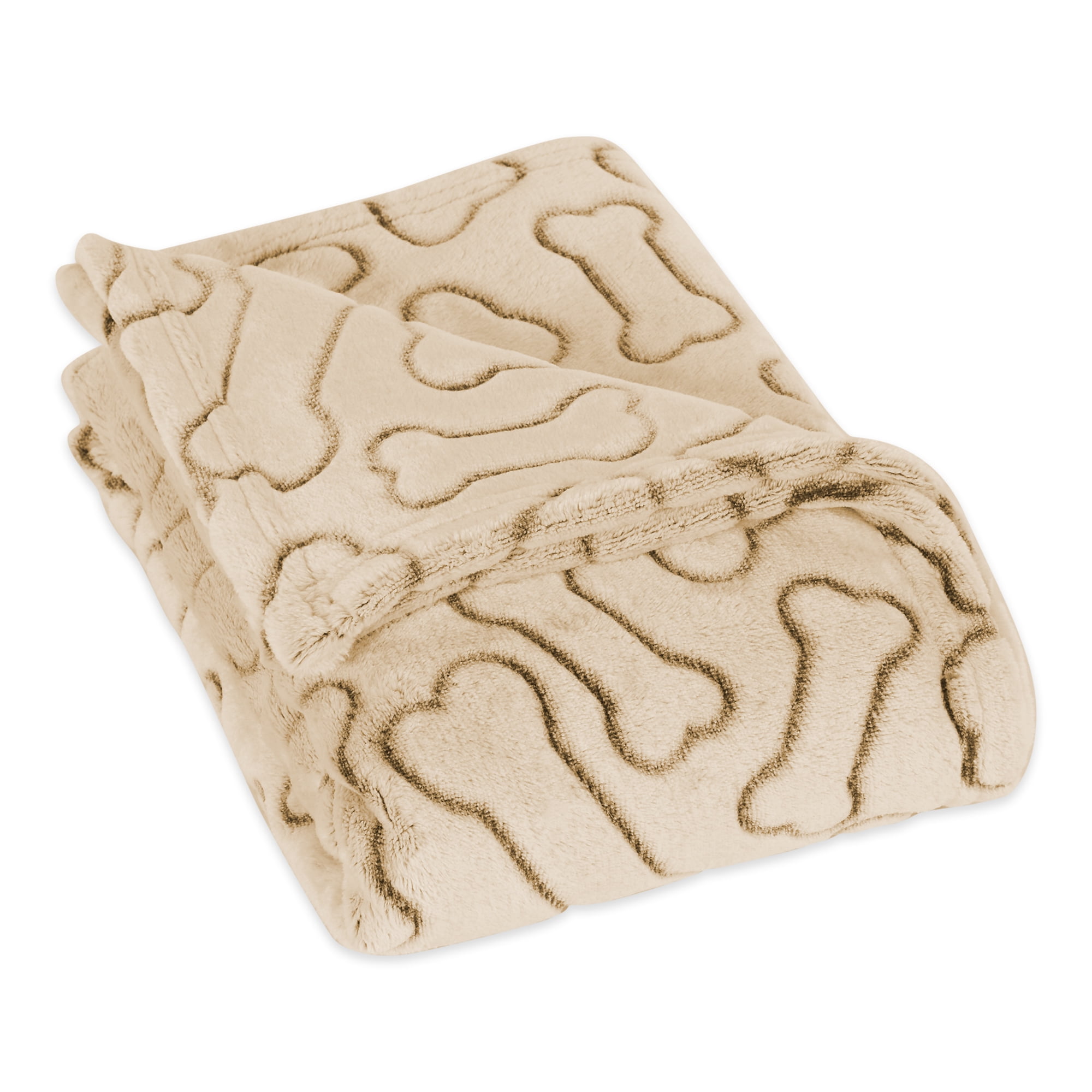 Picture of Design Imports CAMZ33212 Taupe Embossed Bone Print Pet Blanket