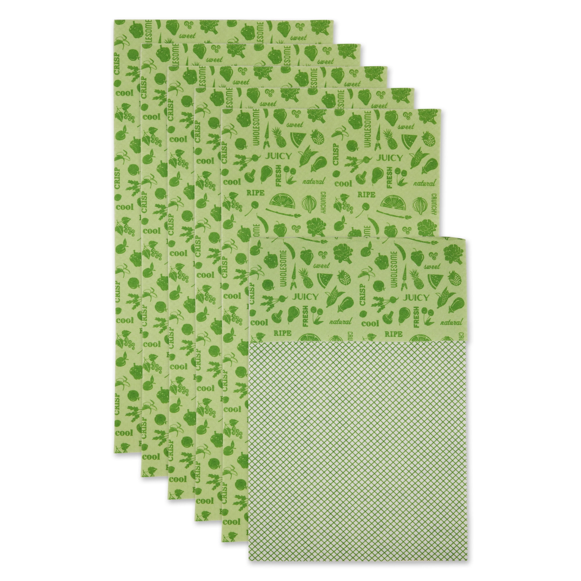 Picture of Design Imports CAMZ33597 Green Veggies Fridge Liner - Set of 6