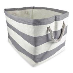Picture of Design Imports CAMZ35703 17 x 15 x 12 in. Paper Stripe Rectangle Basket&#44; Grey - Large