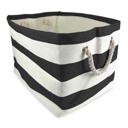 Picture of Design Imports CAMZ35707 17 x 15 x 12 in. Paper Stripe Rectangle Basket&#44; Black - Large
