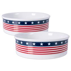 Picture of Design Imports CAMZ37235 7.5 x 2.4 in. Flag Pet Bowl&#44; Large - Set of 2
