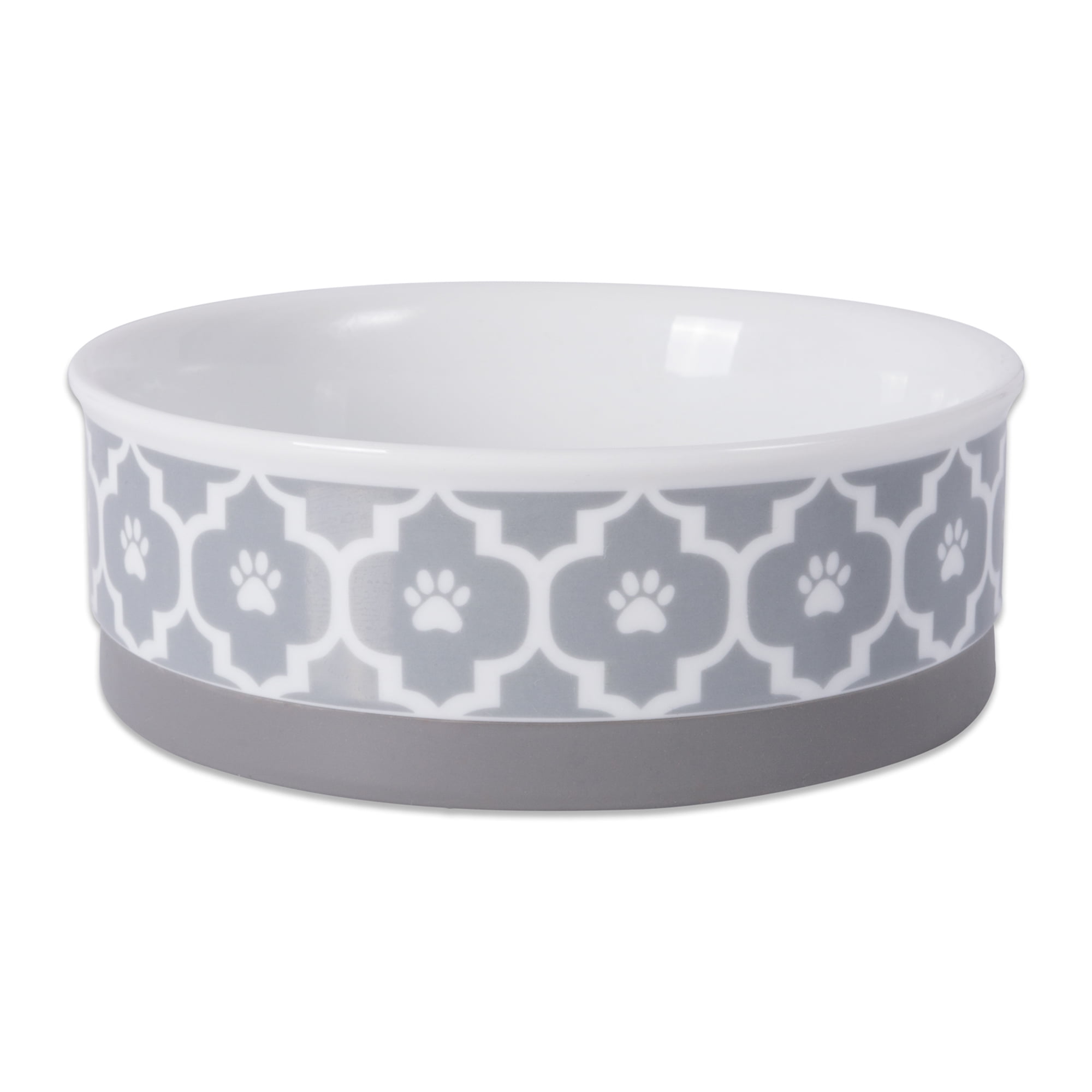 Picture of Design Imports CAMZ37255 6 x 2 in. Lattice Pet Bowl, Grey - Medium
