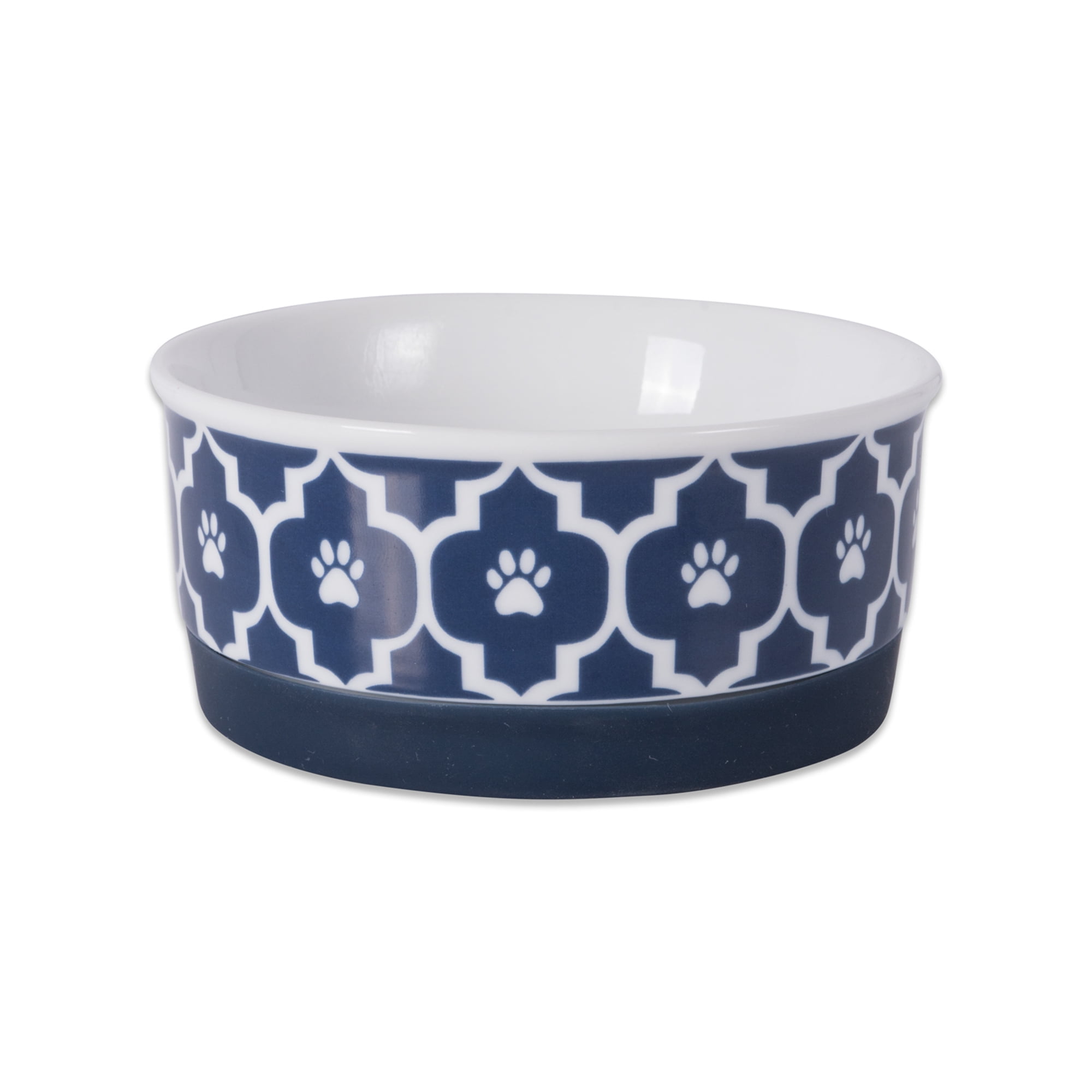 Picture of Design Imports CAMZ37257 4.25 x 2 in. Lattice Pet Bowl, Nautical Blue - Small