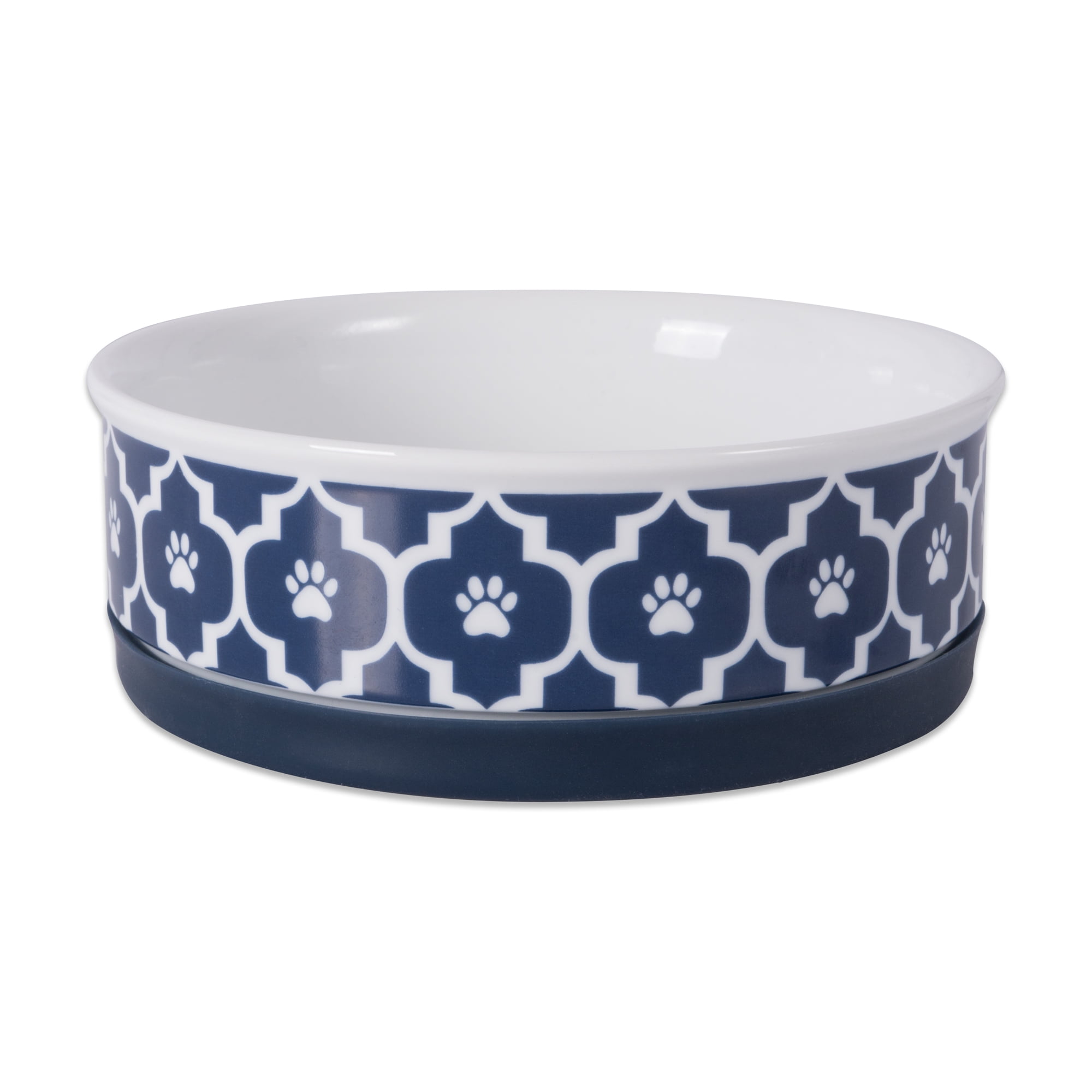 Picture of Design Imports CAMZ37258 6 x 2 in. Lattice Pet Bowl, Nautical Blue - Medium